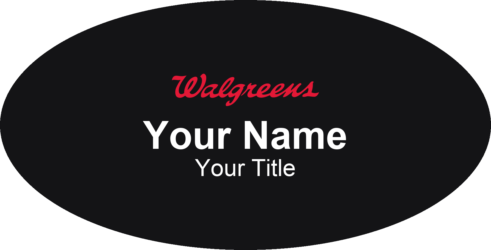 Walgreens pharmacy name badge Black, No Border