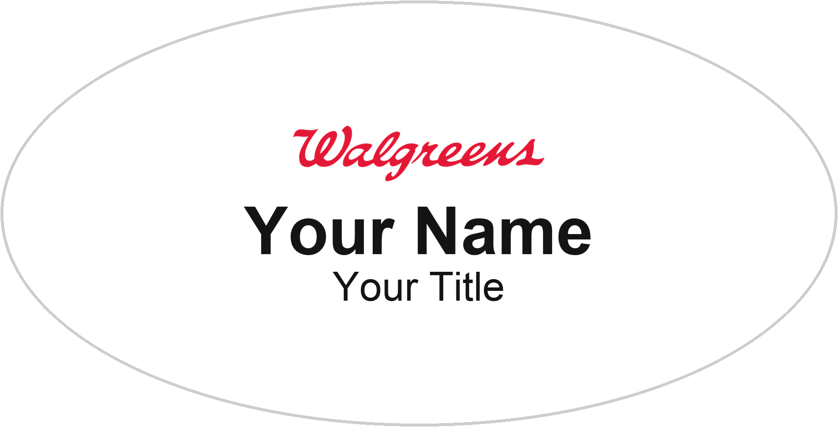 Walgreens pharmacy name badge White, No Border