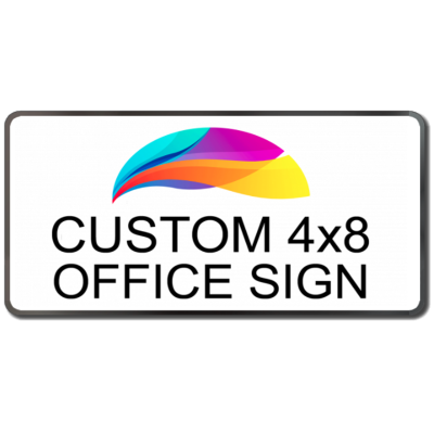  4x8 White Office Sign with Black Frame