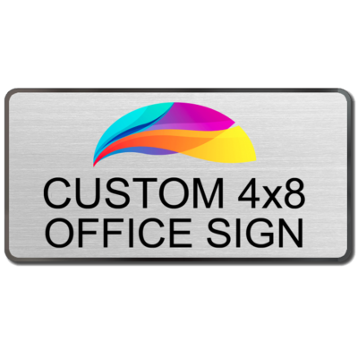  4x8 Silver Office Sign with Black Frame