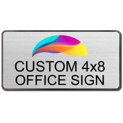 4x8 Silver Office Sign with Black Frame