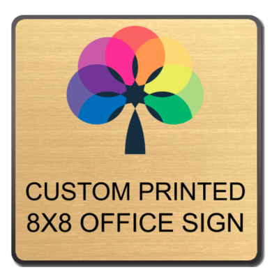  8x8 Gold Office Sign with Black Frame