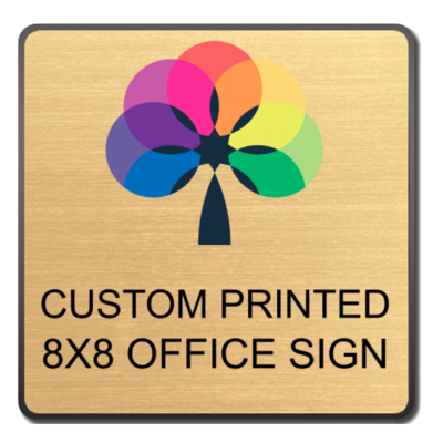 8x8 Gold Office Sign with Black Frame