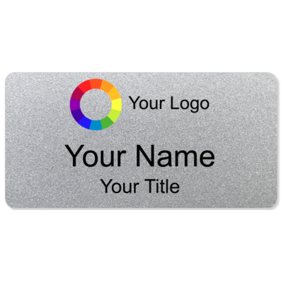  1.5x3 Standard Silver Name Badges with Magnet