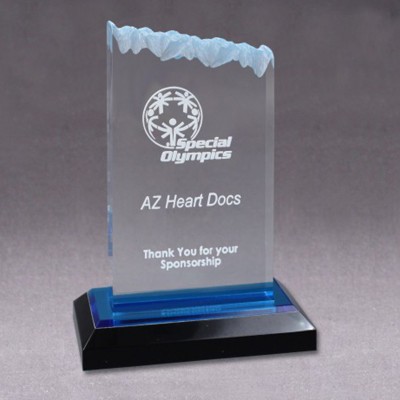  Blue Acrylic Frosted Impress Award - 5 x 7- AME188