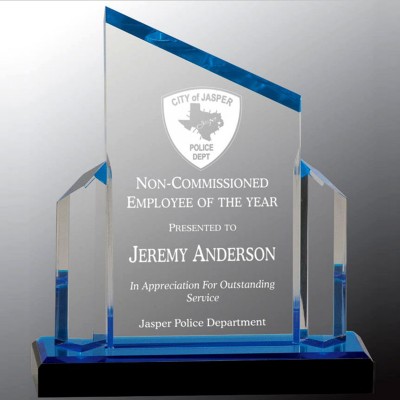  Blue Beveled Post Impress Acrylic Award 7x8 - IMP141BU