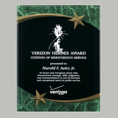 Green Shooting Star Acrylic Plaque - Laser Engraved - 8x10- SSP810GM