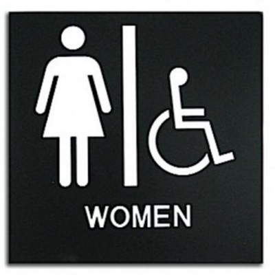 8x8 ADA Women/Wheelchair Restroom Sign with Braille