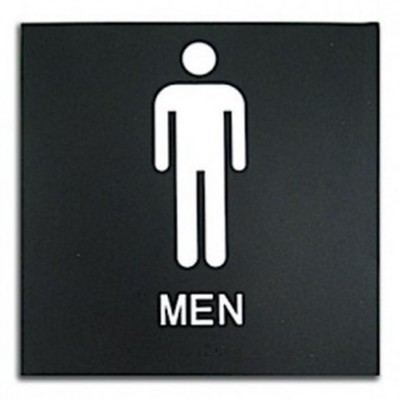 8x8 ADA Men Restroom Sign with Braille