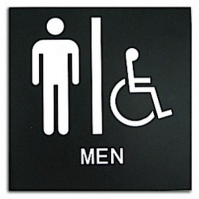  8x8 ADA Men/Wheelchair Restroom Sign with Braille