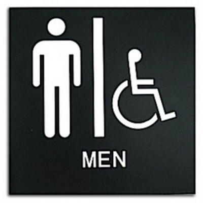 8x8 ADA Men/Wheelchair Restroom Sign with Braille