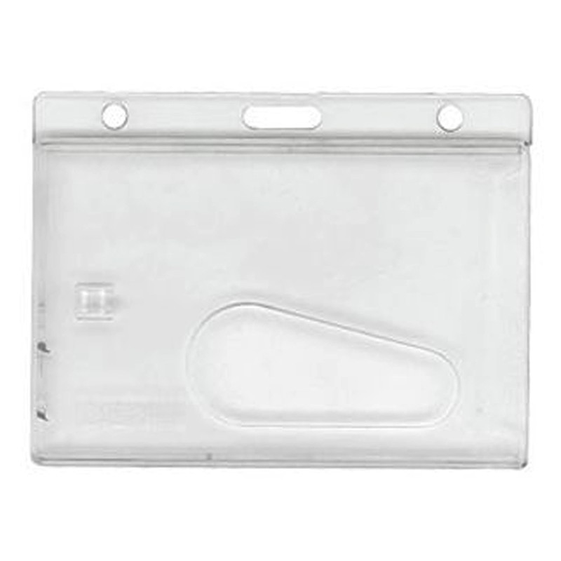 Clear Hard Plastic ID Card Holder Horizontal 726CT1