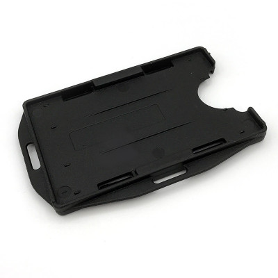 Black Hard Plastic Double ID Card Holder