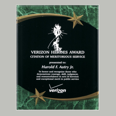 Green Shooting Star Acrylic Plaque - Laser Engraved - 9x11- SSP911GM