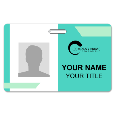  HORIZONTAL ID CARD- TEAL-DESIGN 4