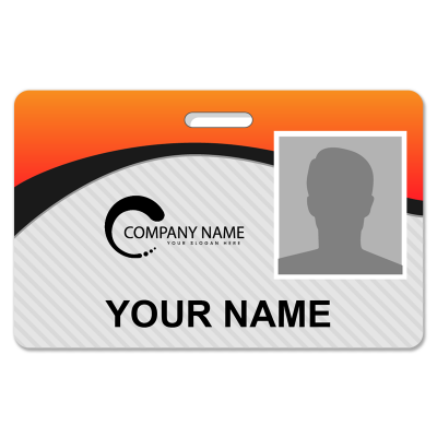  HORIZONTAL ID CARD- ORANGE-DESIGN 9