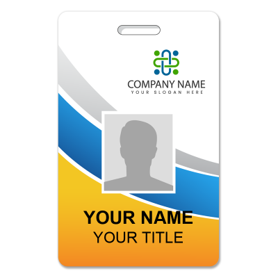  VERTICAL ID CARD- YELLOW-DESIGN 6 