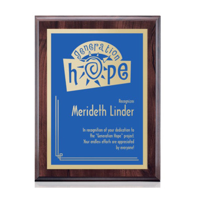  Blue Plaque - Laser Engraved- 6x8
