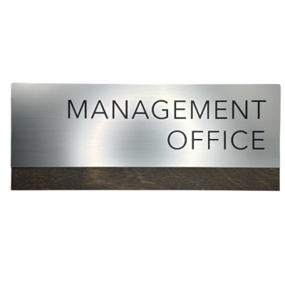 Modern Wood 10 x 4 Office Sign Style 1