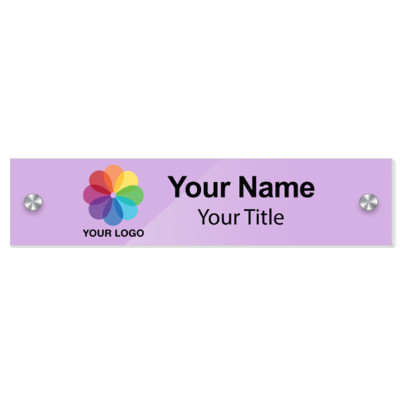 8x2 Purple Glossy Name Plate with Standoffs