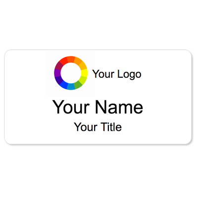 1.5x3 White Name Badges with Magnet