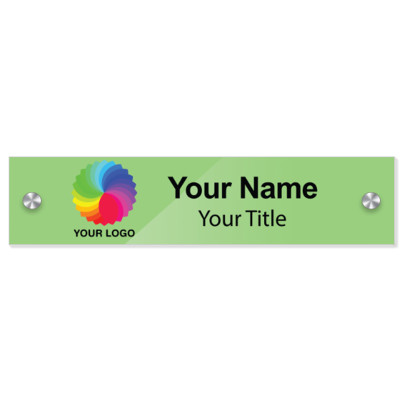  8x2 Green Glossy Name Plate with Standoffs