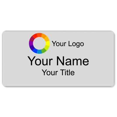  1.5x3 Standard Silver Name Badges with Magnet