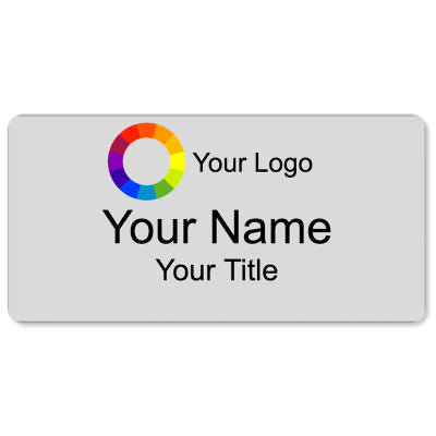 1.5x3 Standard Silver Name Badges with Magnet
