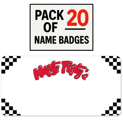 NIFTY FIFTYS NAME BADGES - 20 PACK PINS