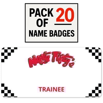 NIFTY FIFTYS TRAINEE NAME BADGES - 20 PACK PINS