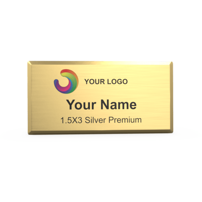  Gold Executive Metal Name Badges - 1.5 X 3 - Design Now