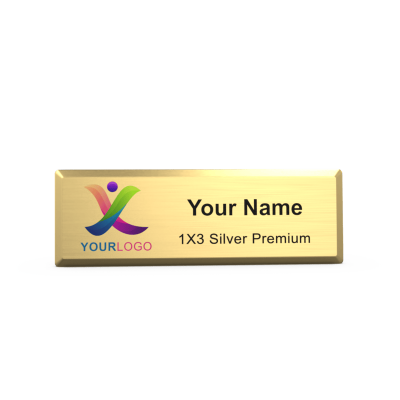  Gold Executive Metal Name Badges - 1 X 3 - Design Now