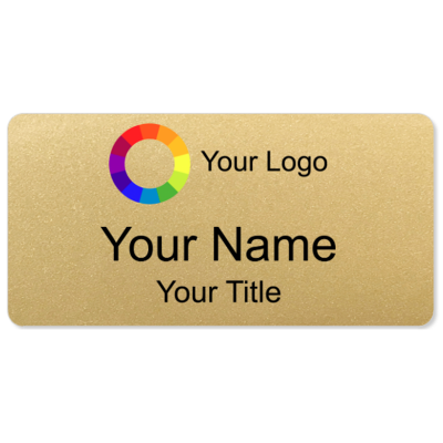 1.5 x 3 Standard Gold Name Badges with Magnet