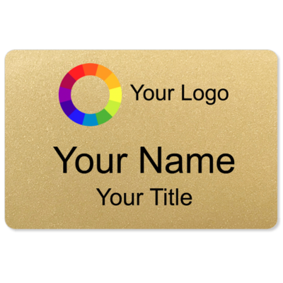 2 x 3 Standard Gold Name Badges with Magnet