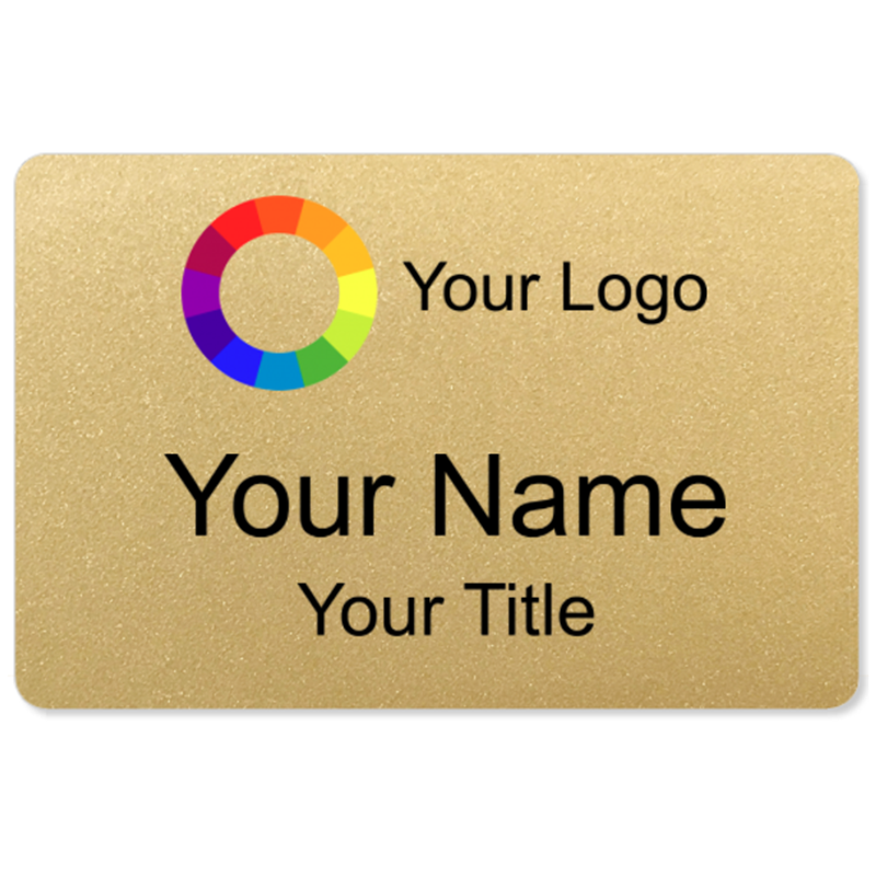 Gold Name Badges 2 x 3 Standard Design Now