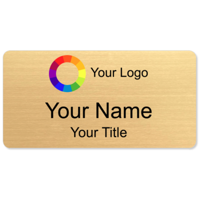  1.5x3 Gold Premium Name Badges with Magnet