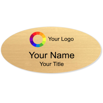 Oval Gold Premium Name Badges with Magnet
