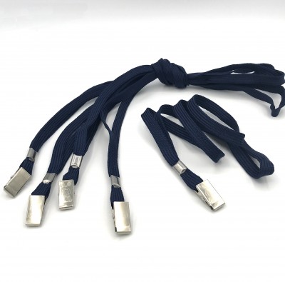 5pk Blue Bulldog Clip Lanyard