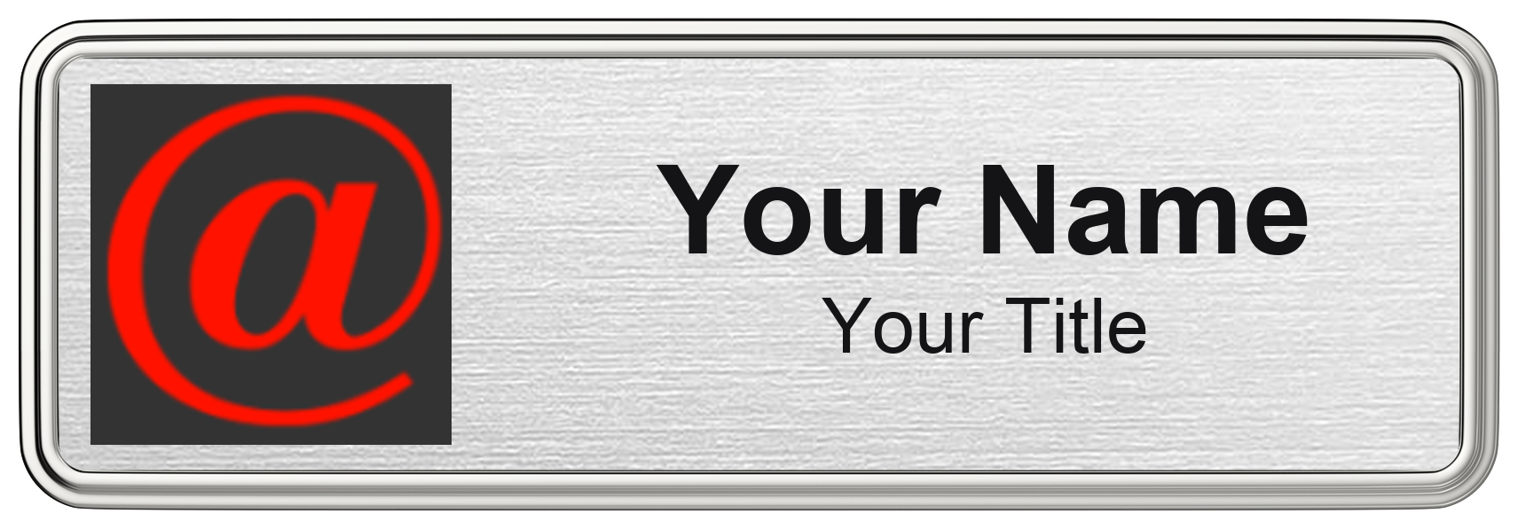 @properties Badge, Silver Metallic, Silver Border