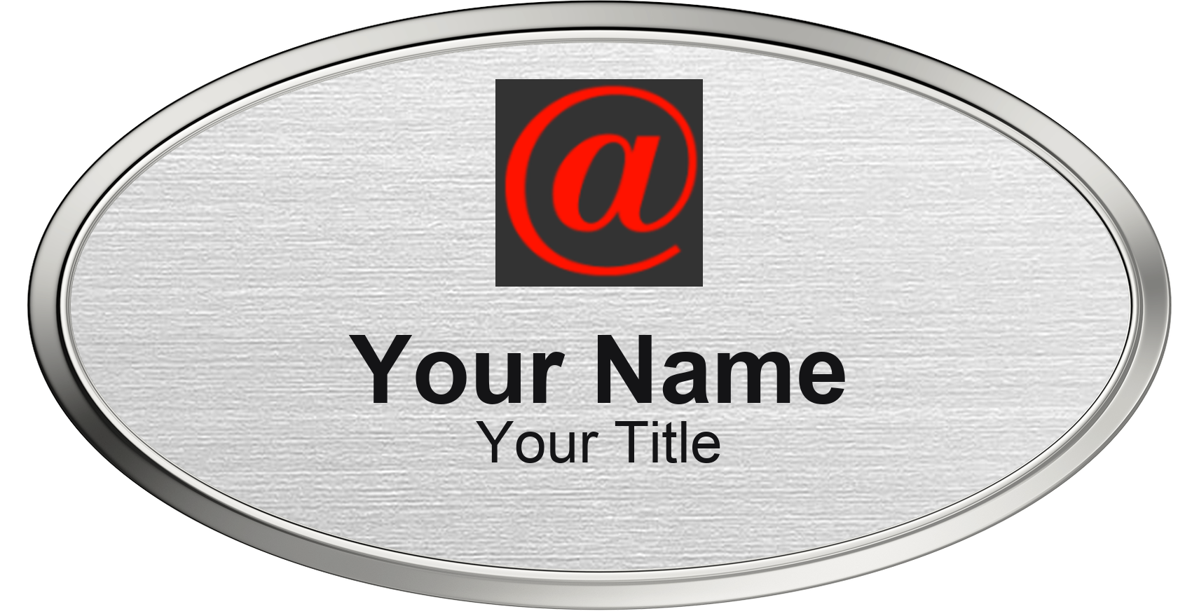 @properties Badge, Silver Metallic, Silver Border