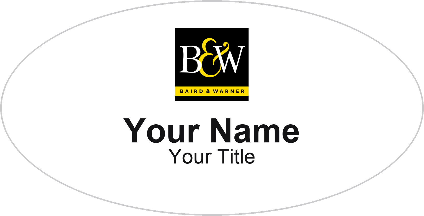 Baird & Warner Badge, White, No Border