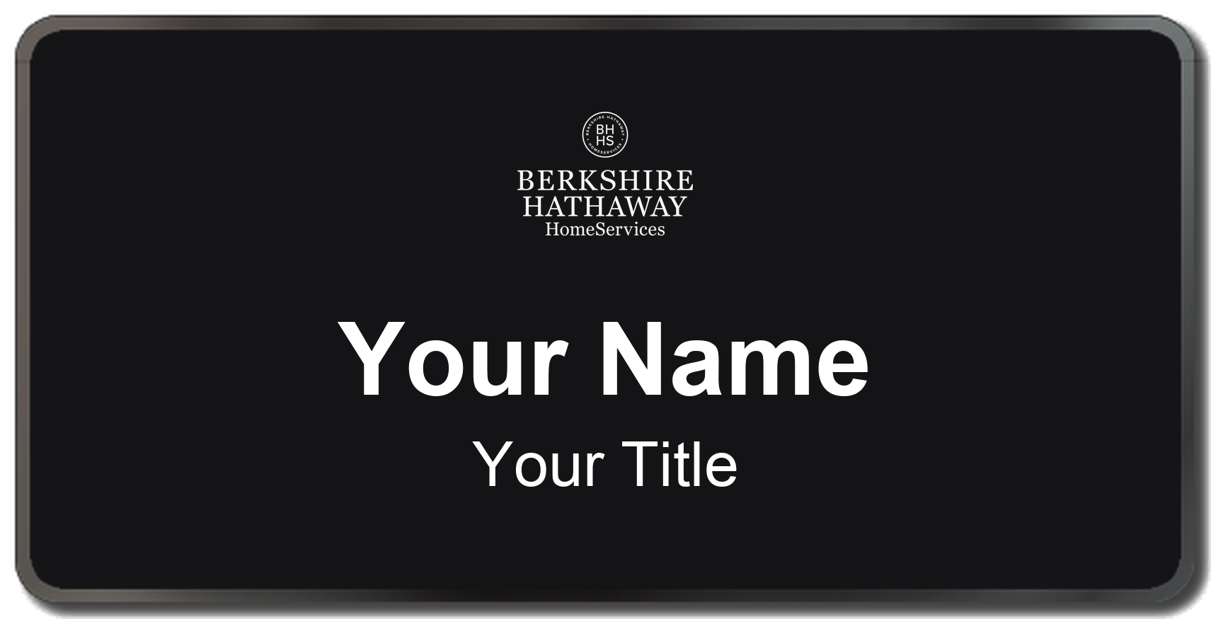 Berkshire Hathaway HomeServices Badge, Black, Black Border