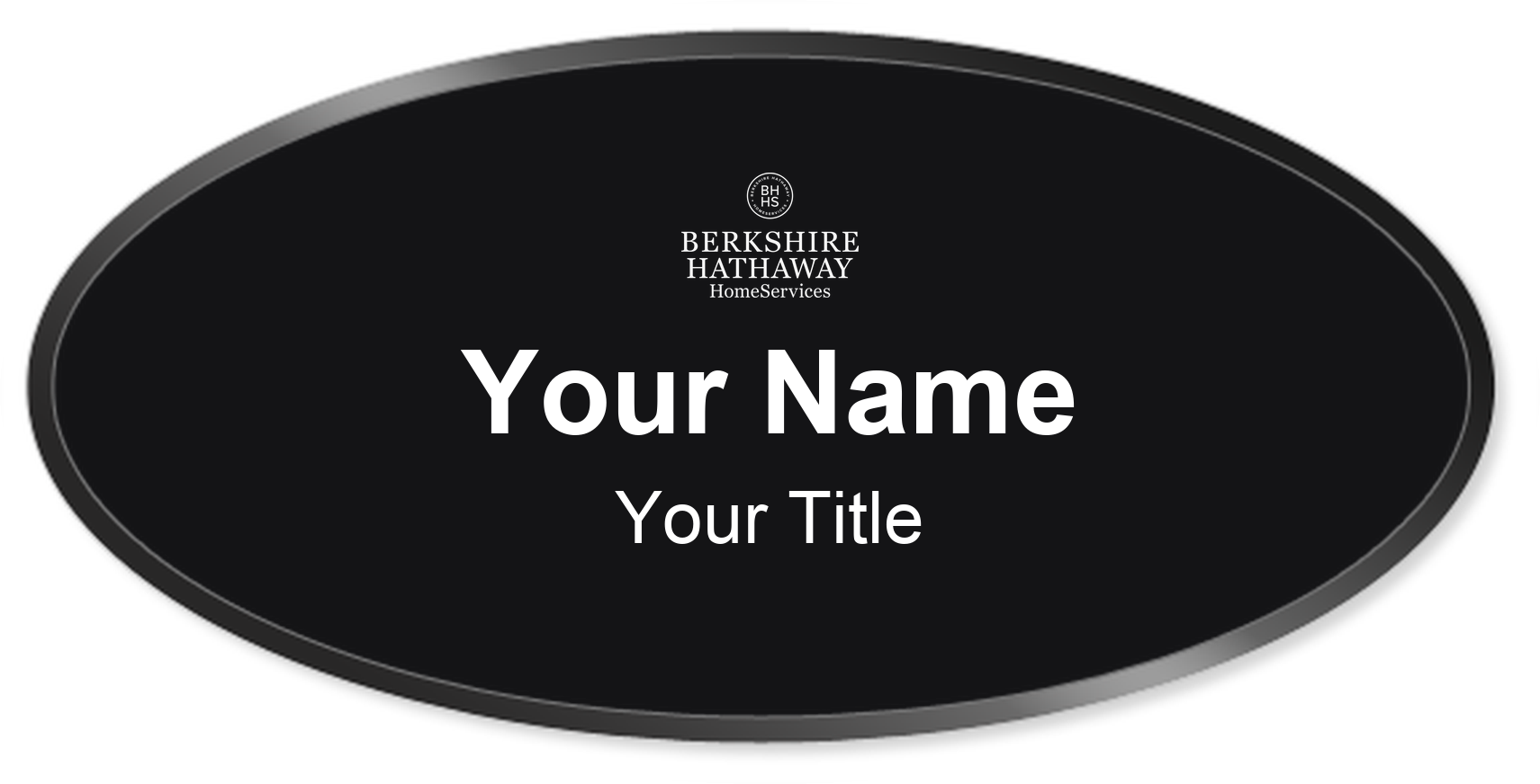 Berkshire Hathaway HomeServices Badge, Black, Black Border