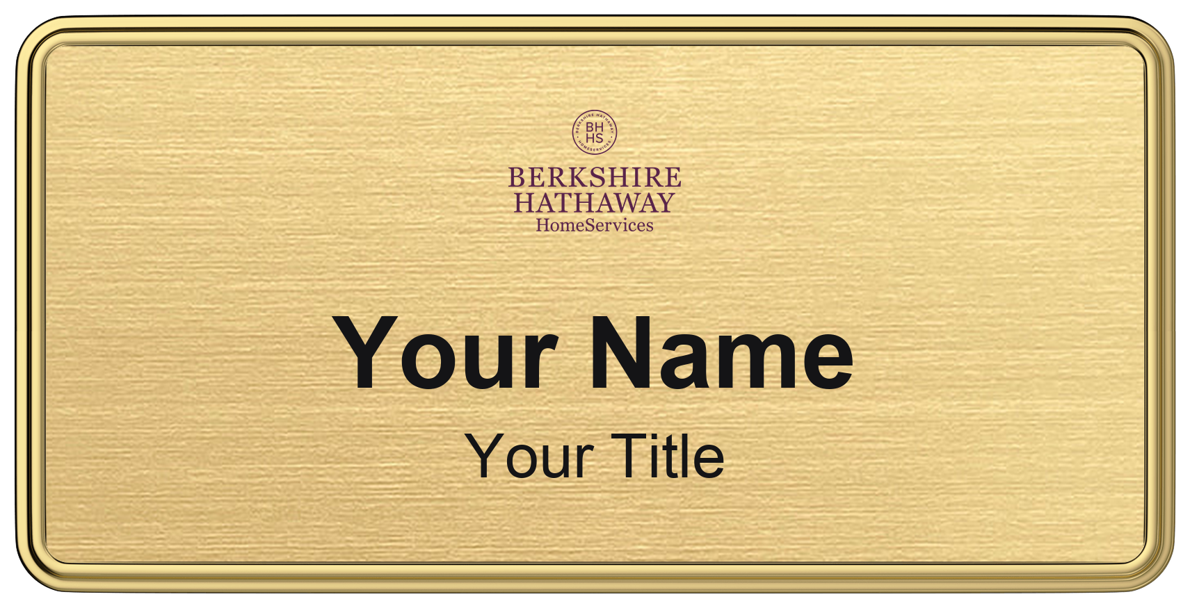 Berkshire Hathaway HomeServices Badge, Gold Metallic, Gold Border
