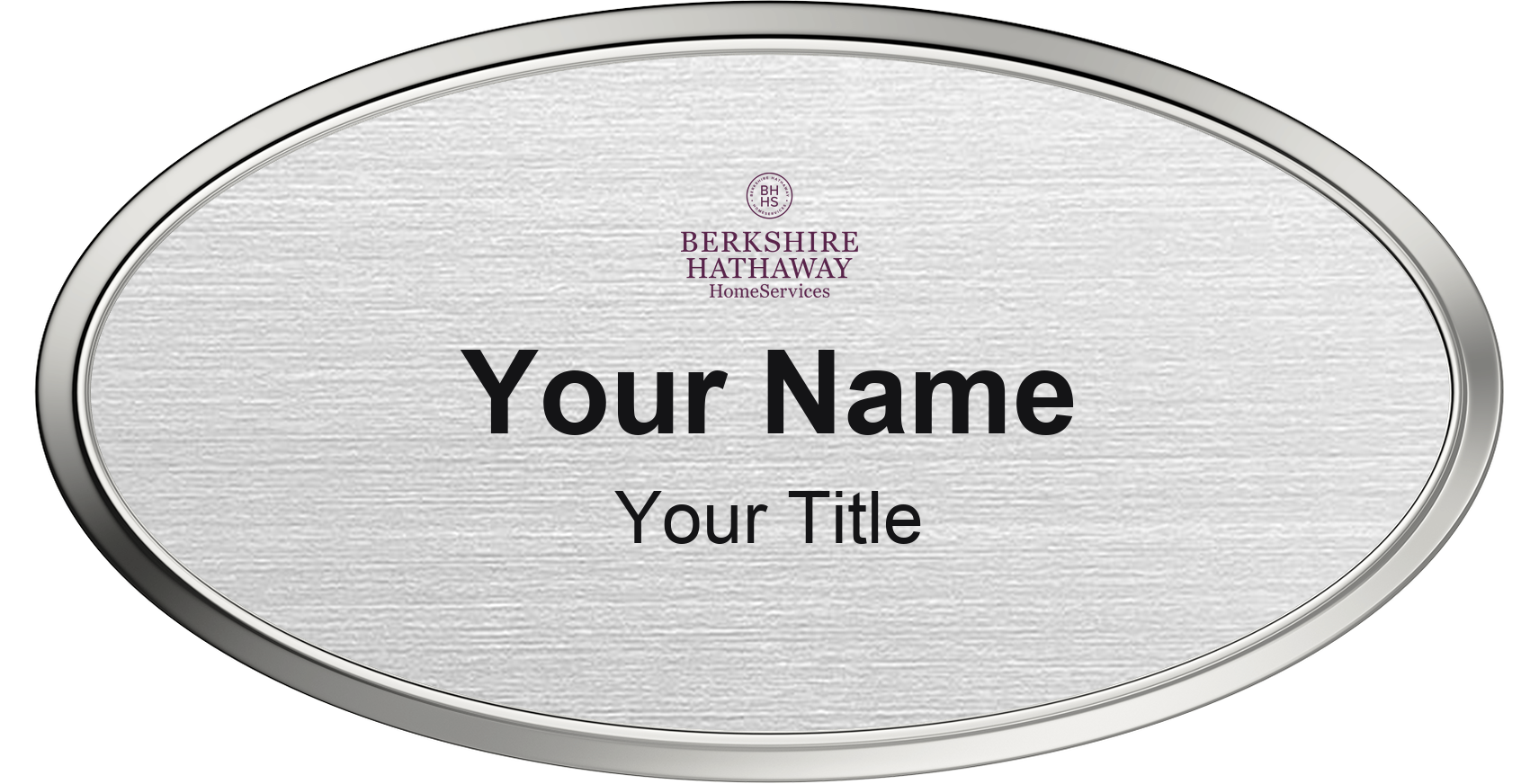 Berkshire Hathaway HomeServices Badge, Silver Metallic, Silver Border