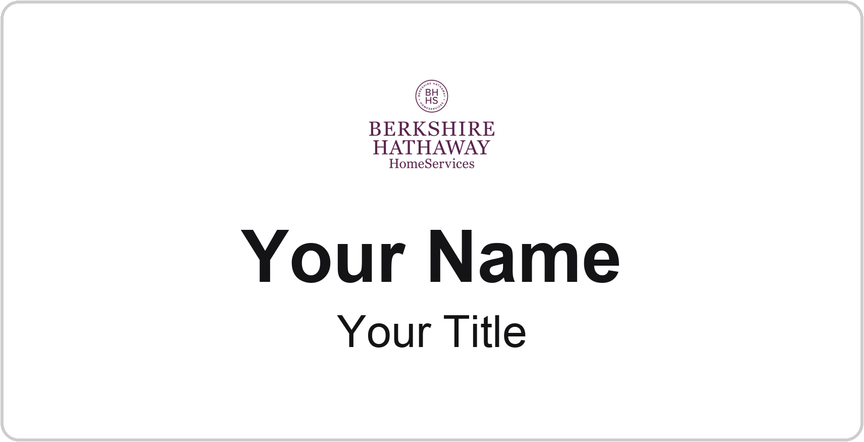 Berkshire Hathaway HomeServices Badge, White, No Border