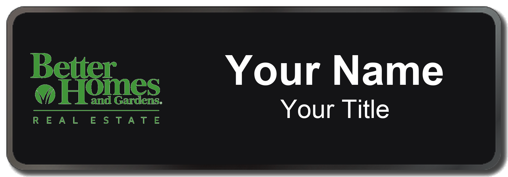 Better Homes and Gardens Real Estate Badge, Black, Black Border