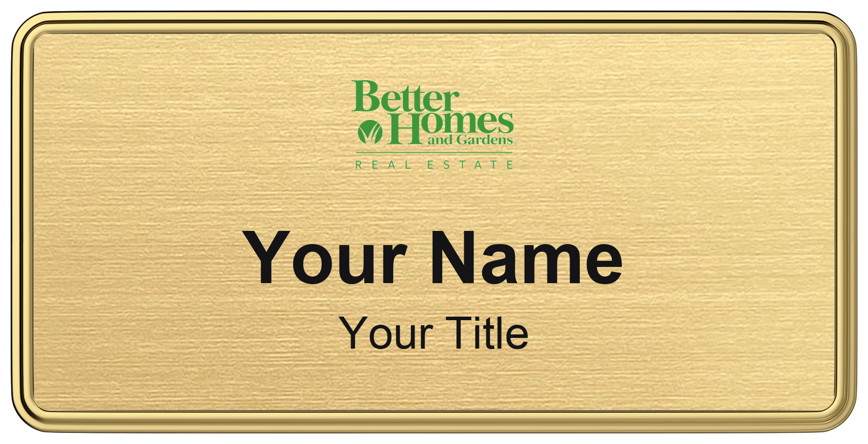 Better Homes and Gardens Real Estate Badge, Gold Metallic, Gold Border