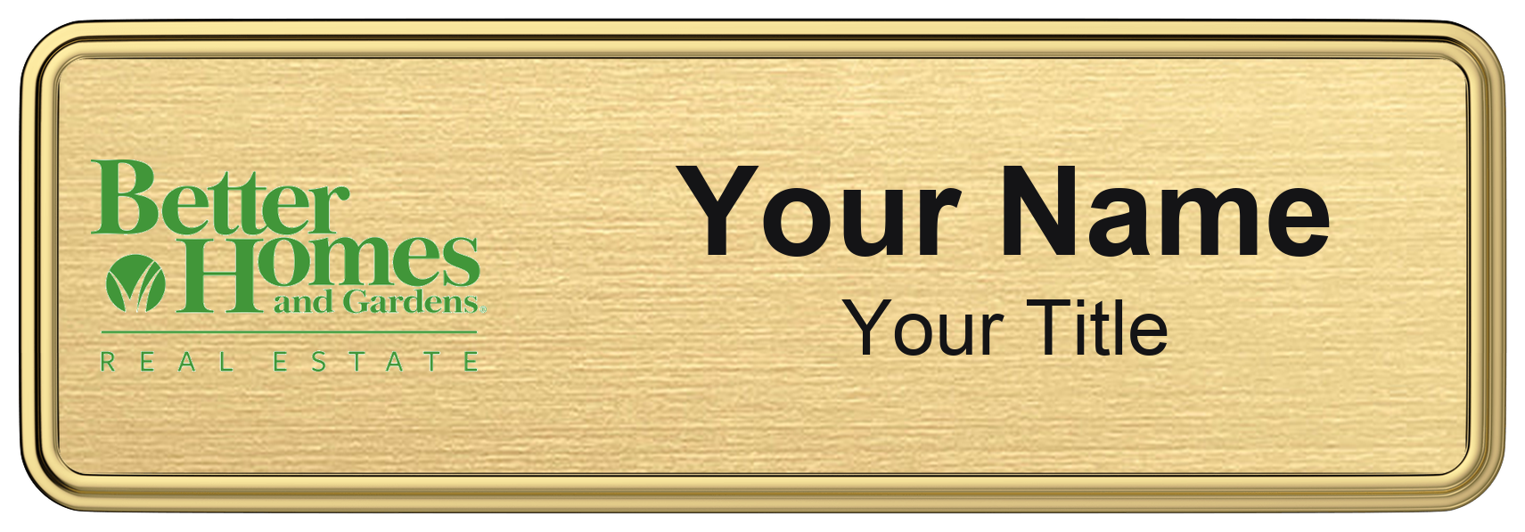 Better Homes and Gardens Real Estate Badge, Gold Metallic, Gold Border