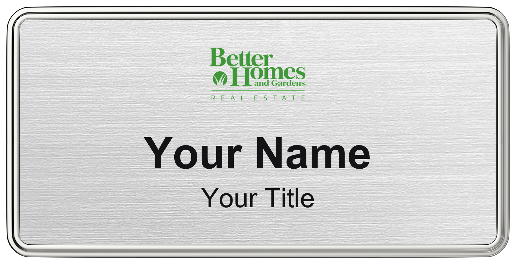Better Homes and Gardens Real Estate Badge, Silver Metallic, Silver Border